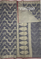 VSKC590 - grey color body,pallu , blouse.