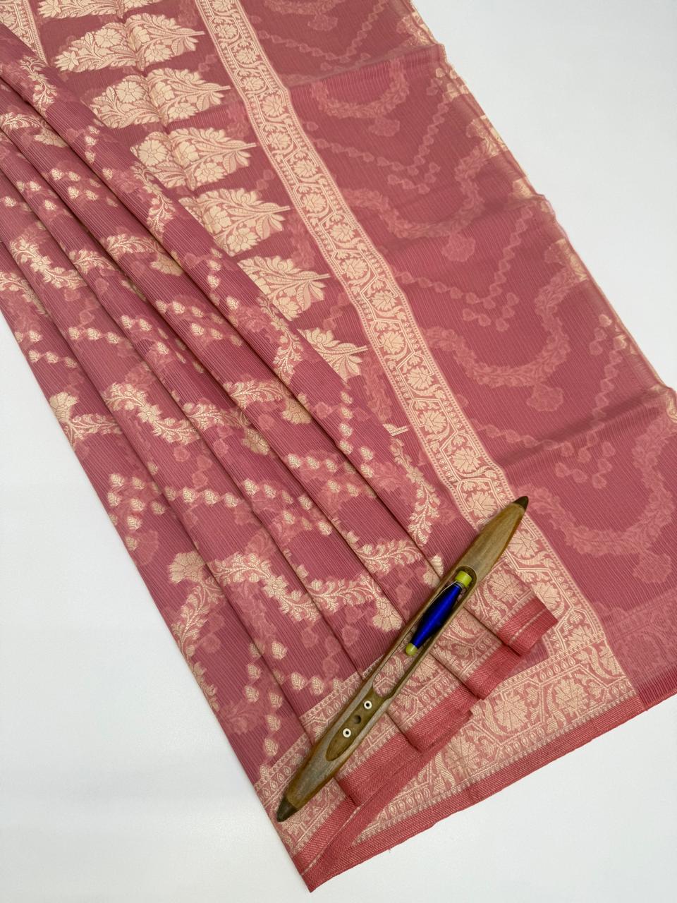 VSKC591 - onion pink color body,pallu , blouse.