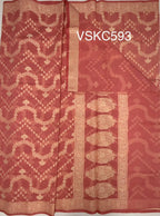 VSKC593 - peach color body,pallu , blouse.