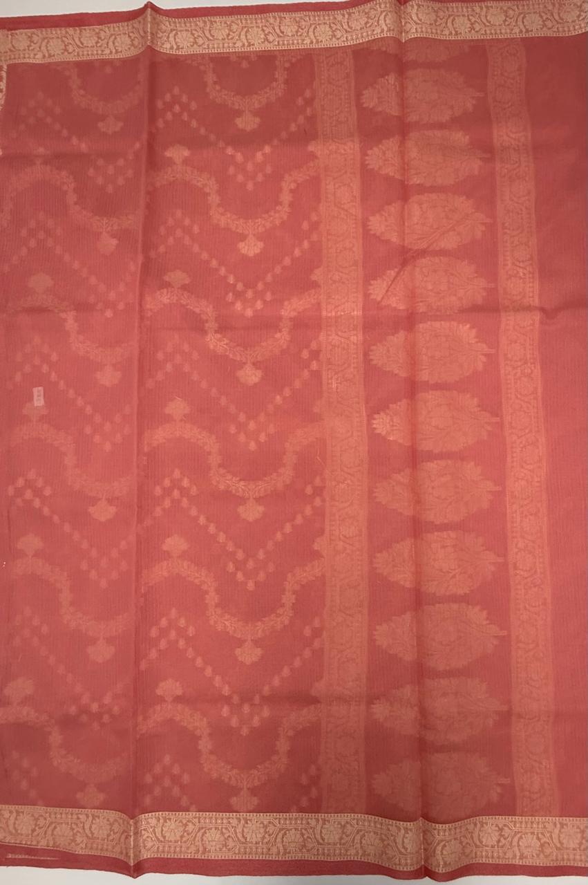 VSKC593 - peach color body,pallu , blouse.