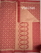 VSKC595 - peach color body,pallu , blouse.