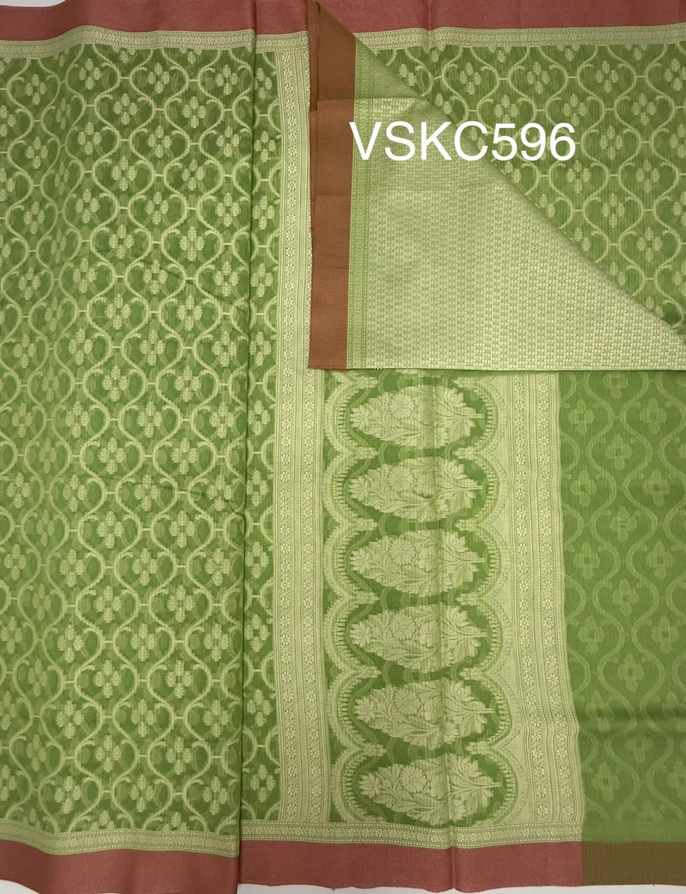 VSKC596 - pista green color body,pallu , blouse.