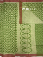 VSKC596 - pista green color body,pallu , blouse.