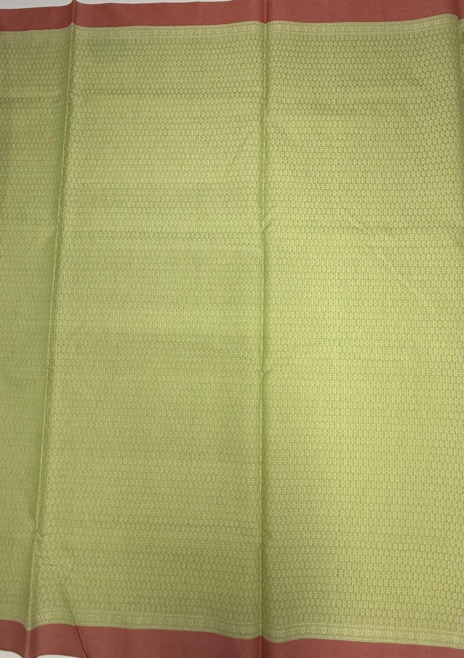 VSKC596 - pista green color body,pallu , blouse.