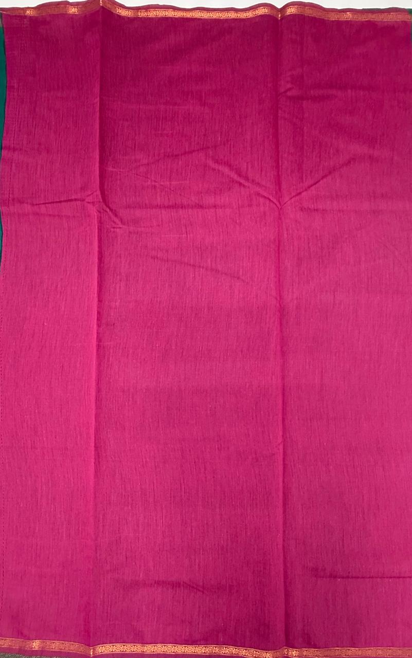 VSC974 - peacock green color body , purple color pallu,blouse.