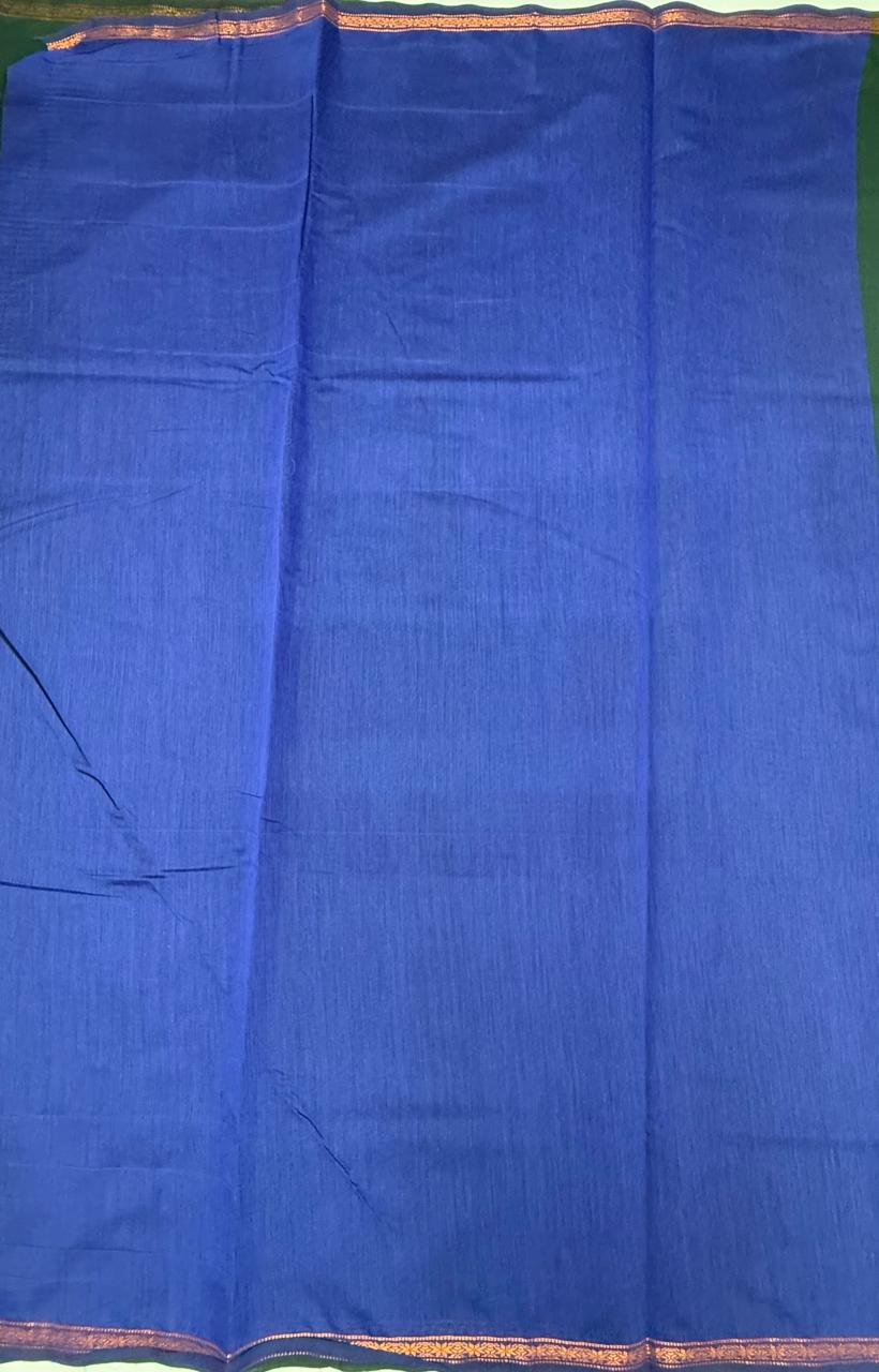 VSC980 - bottle green color body , ink blue color pallu,blouse.