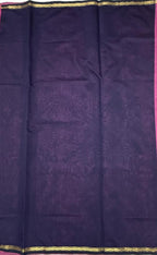 VSC983 - rani pink color body , navy blue color pallu,blouse.