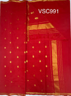 VSC991 - red color body, pallu,blouse.