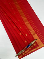 VSC991 - red color body, pallu,blouse.