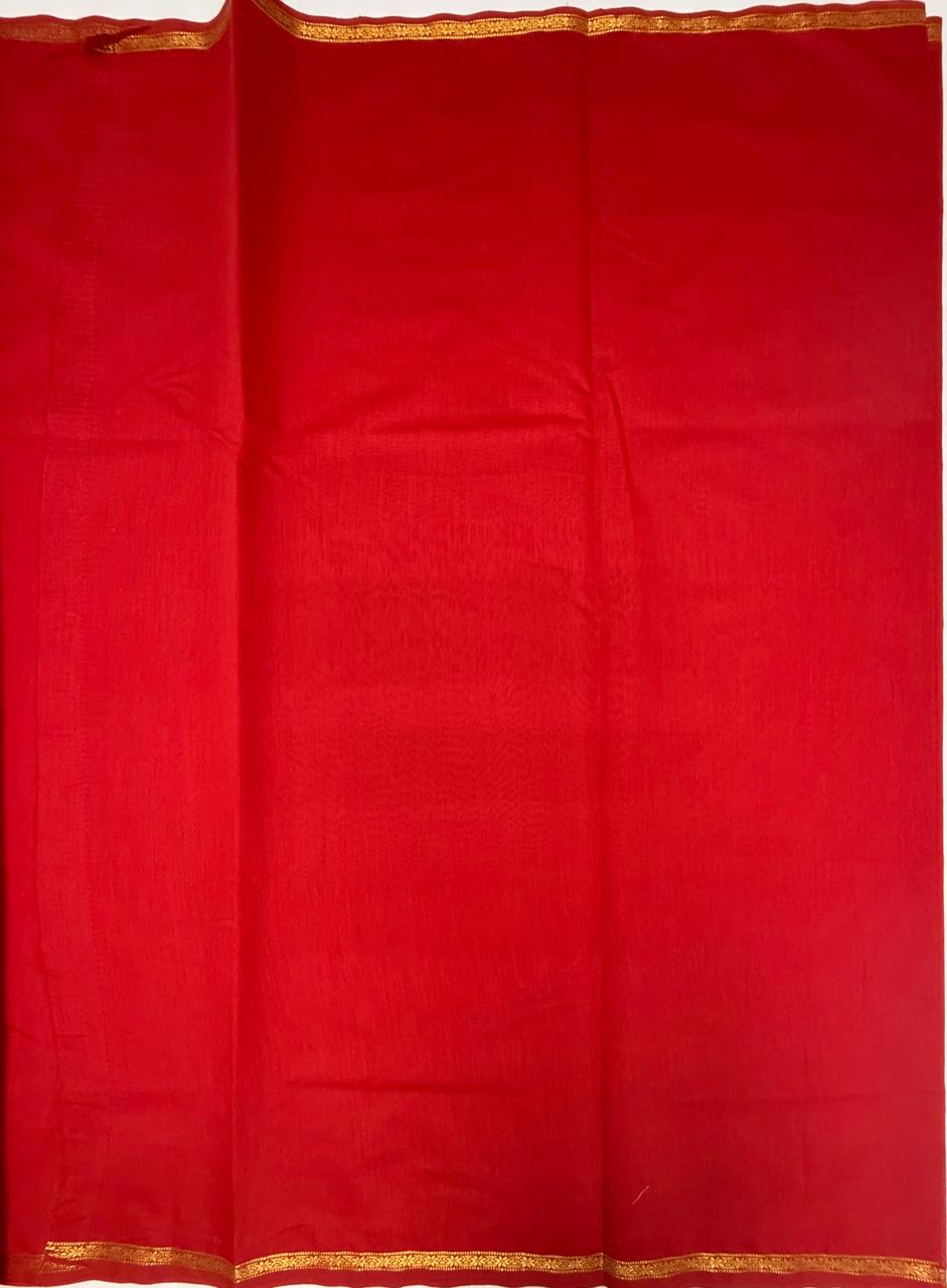 VSC991 - red color body, pallu,blouse.
