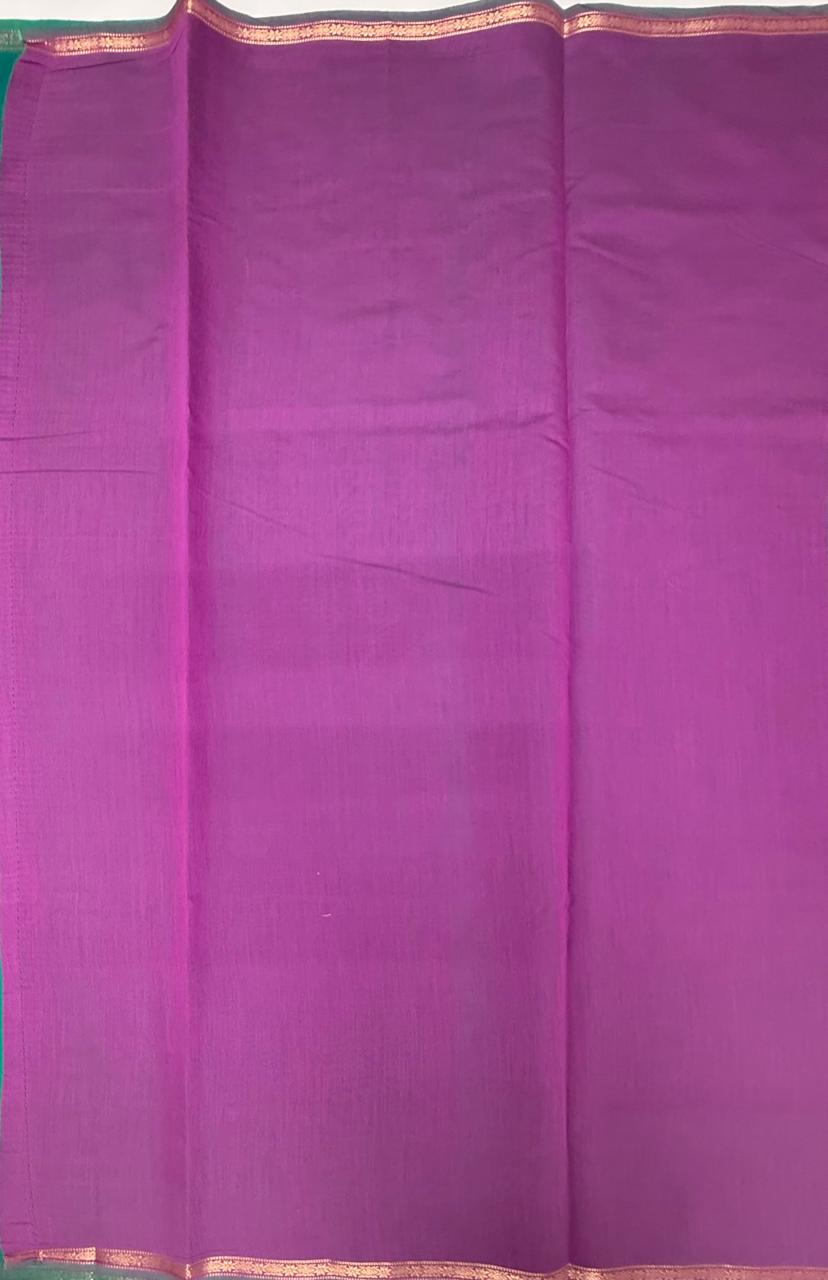VSC992 - sea blue color body , lavender color pallu,blouse.