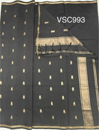 VSC993 - black color body, pallu,blouse.