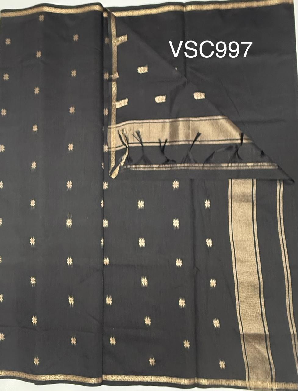 VSC997 - black color body, pallu,blouse.