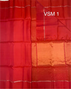 VSM1 - pinkish orange color body, pallu , blouse