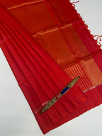 VSM1 - pinkish orange color body, pallu , blouse