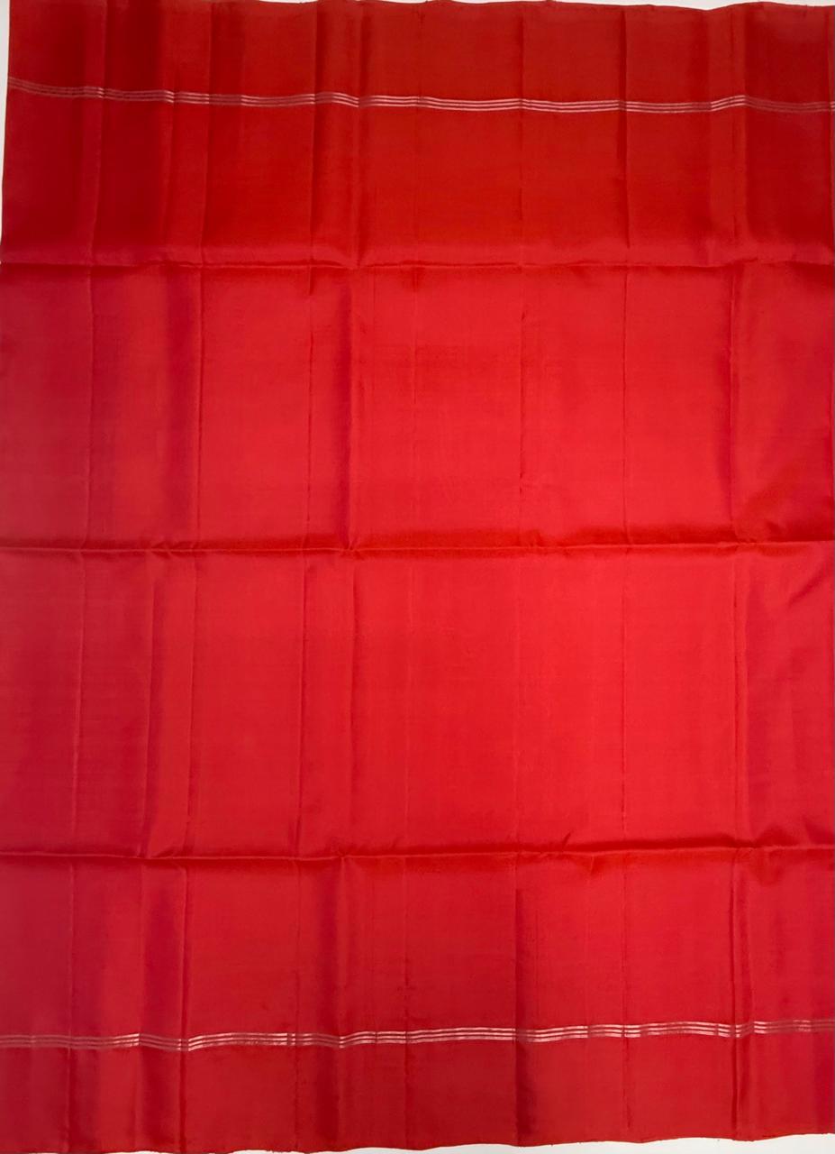 VSM1 - pinkish orange color body, pallu , blouse&nbsp;
