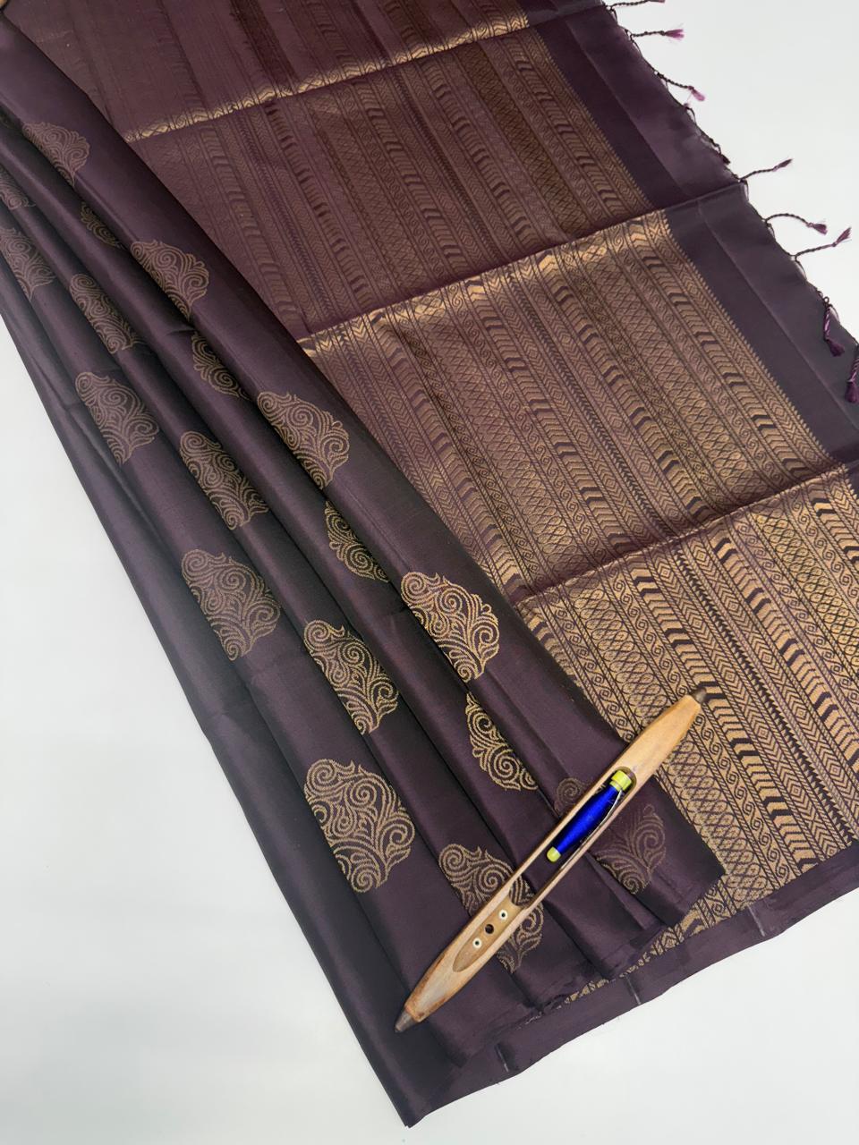VSM9 - dark purple color body, pallu , blouse&nbsp;
