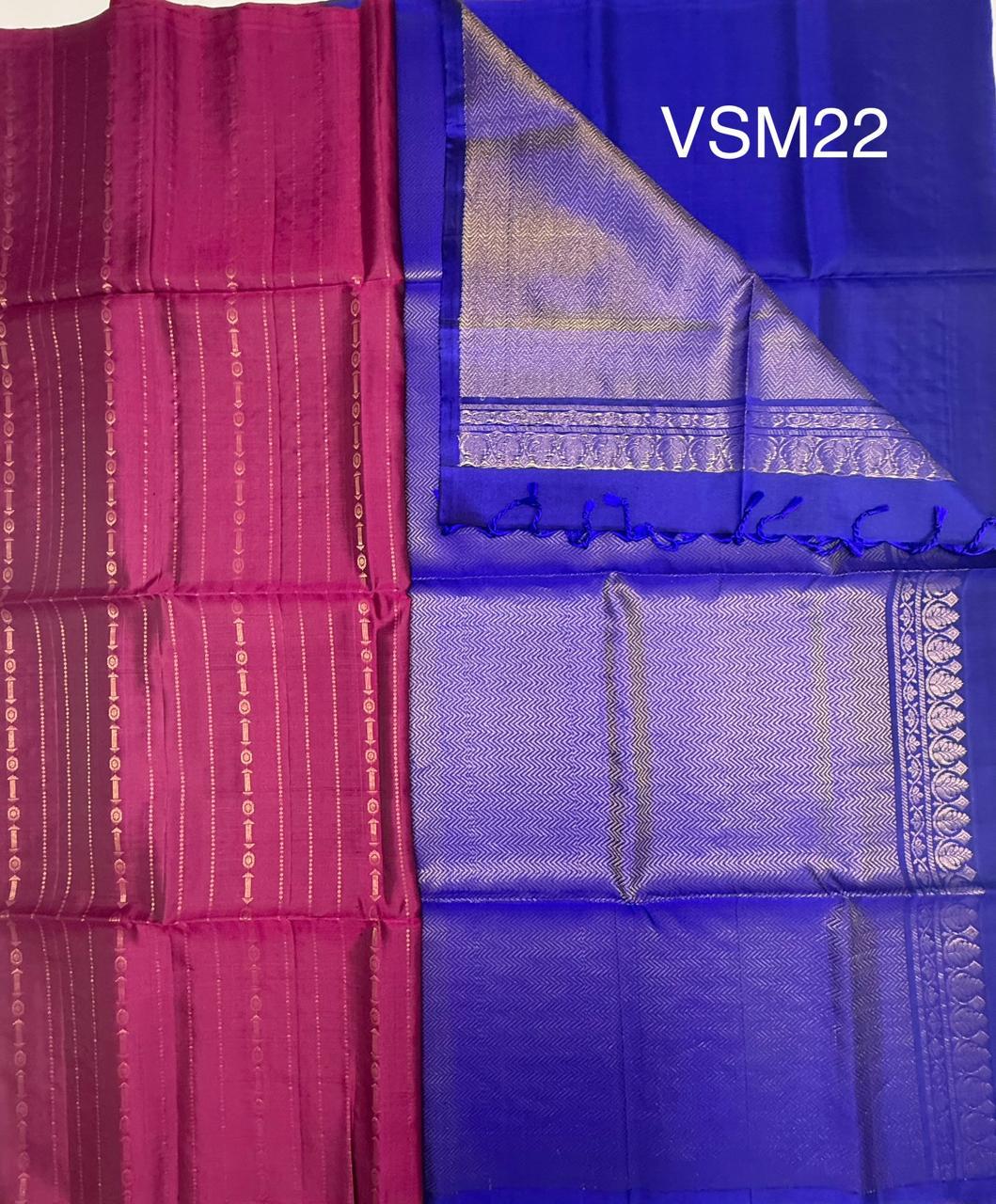 VSM22 - purple color body , ink blue color pallu , blouse&nbsp;