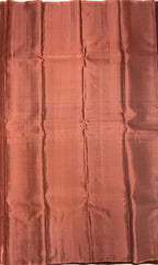 VSM27 - dark brown color body , peach color pallu , blouse&nbsp;