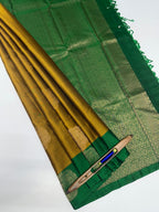 VSM30 - mehandi green color body , leaf green color pallu , blouse&nbsp;