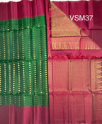 VSM37 - bottle green color body , purple color pallu , blouse&nbsp;