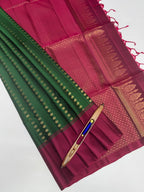 VSM37 - bottle green color body , purple color pallu , blouse&nbsp;