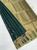 VSM40 - peacock green color body , beige with black color pallu , blouse&nbsp;