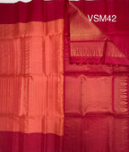 VSM42 - peach with pink color body , magenta color pallu , blouse&nbsp;
