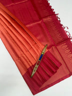 VSM42 - peach with pink color body , magenta color pallu , blouse&nbsp;
