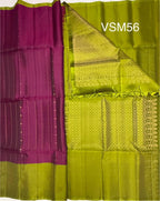 VSM56 - purple color body , mehandi green color pallu , blouse&nbsp;
