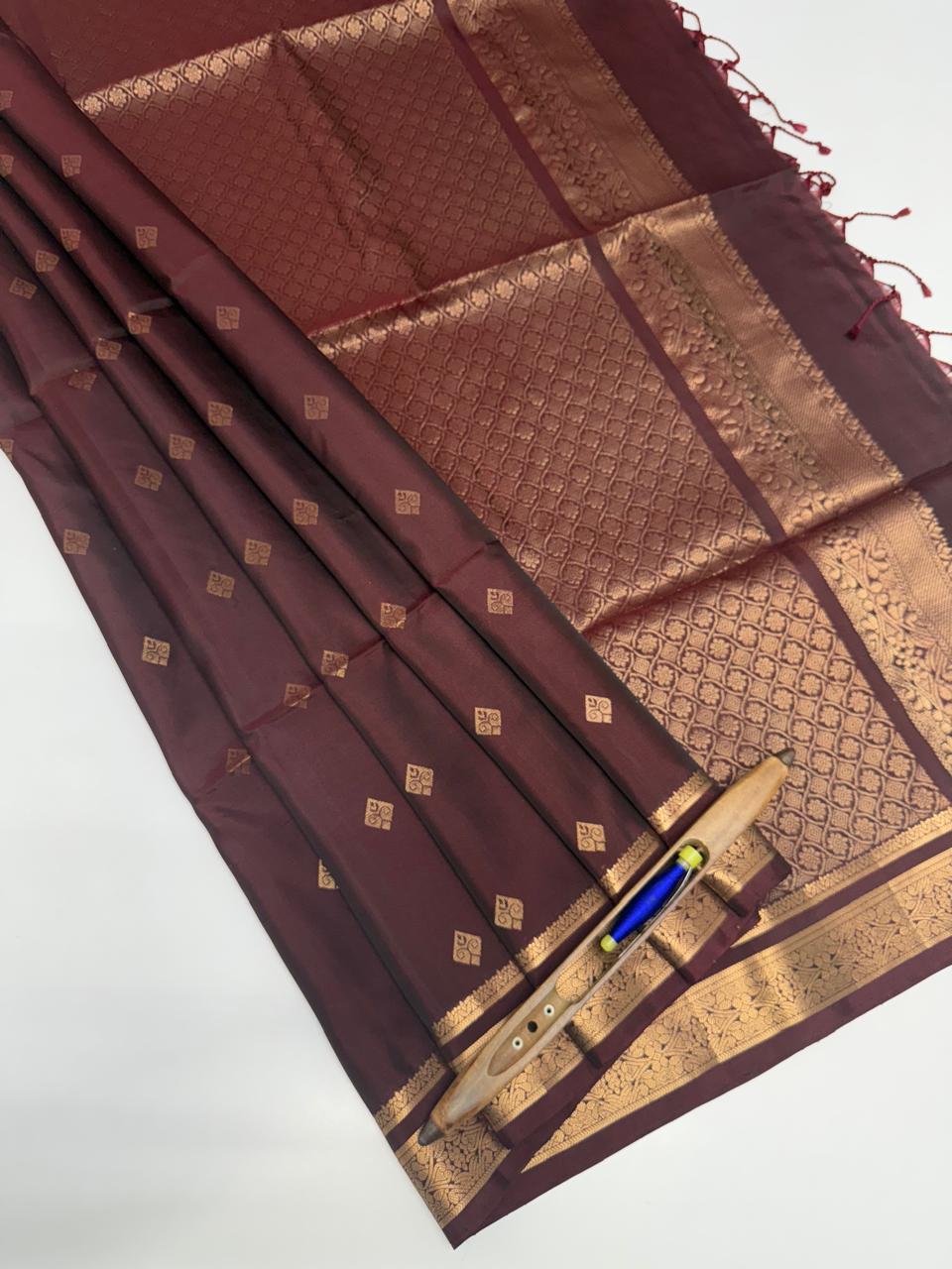 VSM60 - maroon color body, pallu , blouse&nbsp;