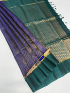 VSM69 - blue color body , peacock green color pallu , blouse&nbsp;