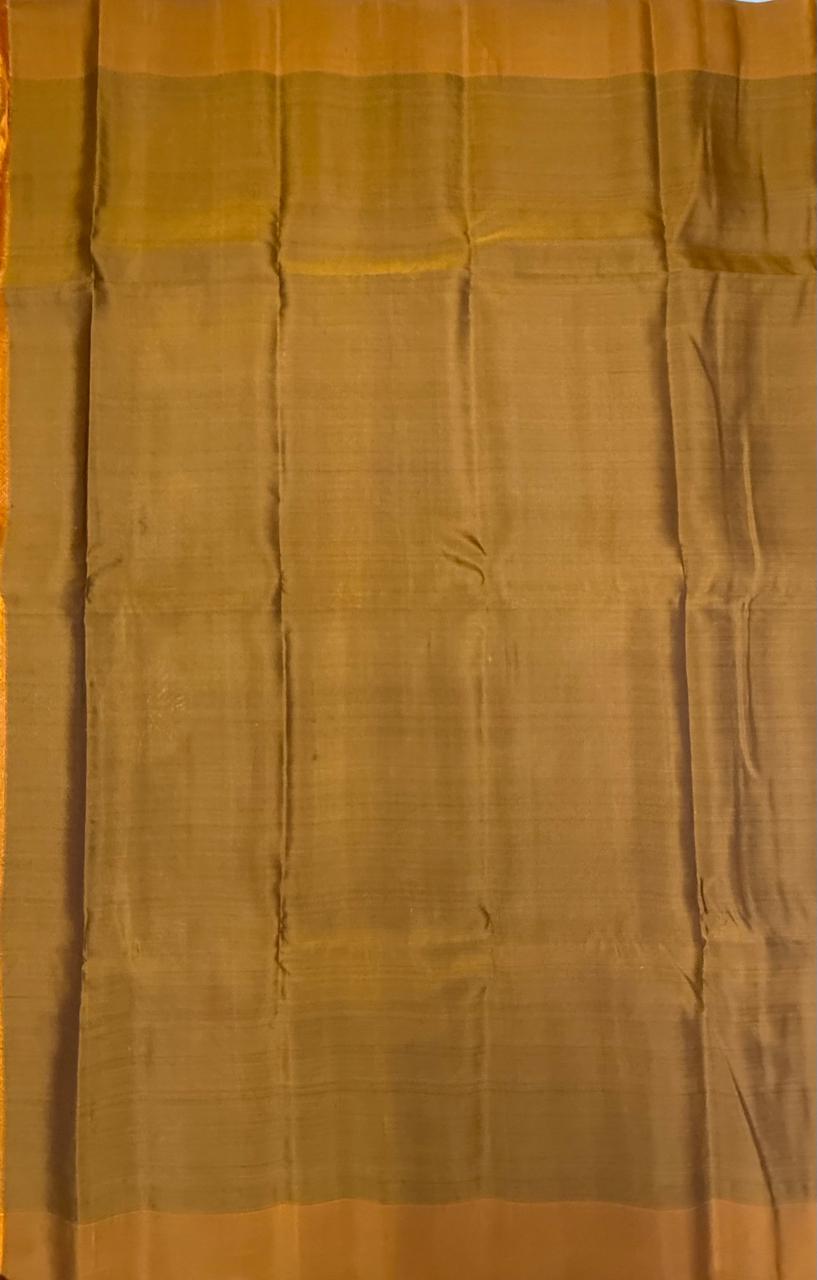 VSM74 - violet color body , mustard color pallu , blouse&nbsp;