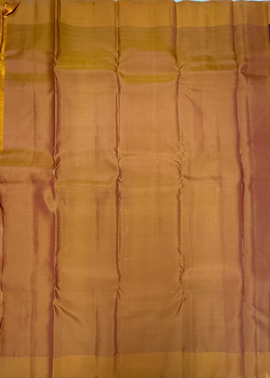 VSM79 - maroon color body , mustard color pallu , blouse&nbsp;