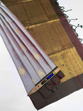 VSM80 - silver grey color body , peacock green color pallu , blouse&nbsp;