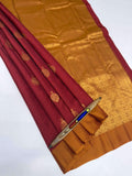 VSM84 - maroon color body , mustard color pallu , blouse&nbsp;