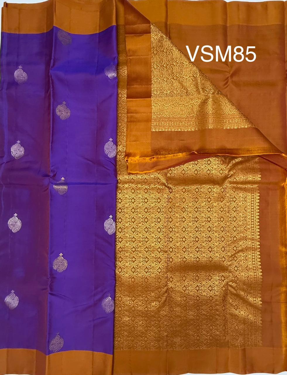 VSM85 - violet color body , mustard color pallu , blouse&nbsp;