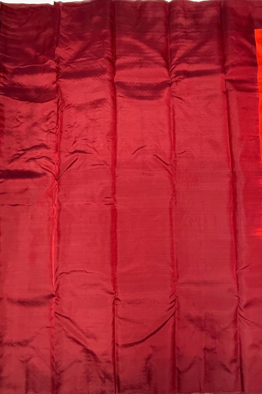 VSM86 - orange color body , maroon color pallu , blouse&nbsp;
