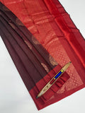 VSM89 - brown color body , maroon color pallu , blouse&nbsp;