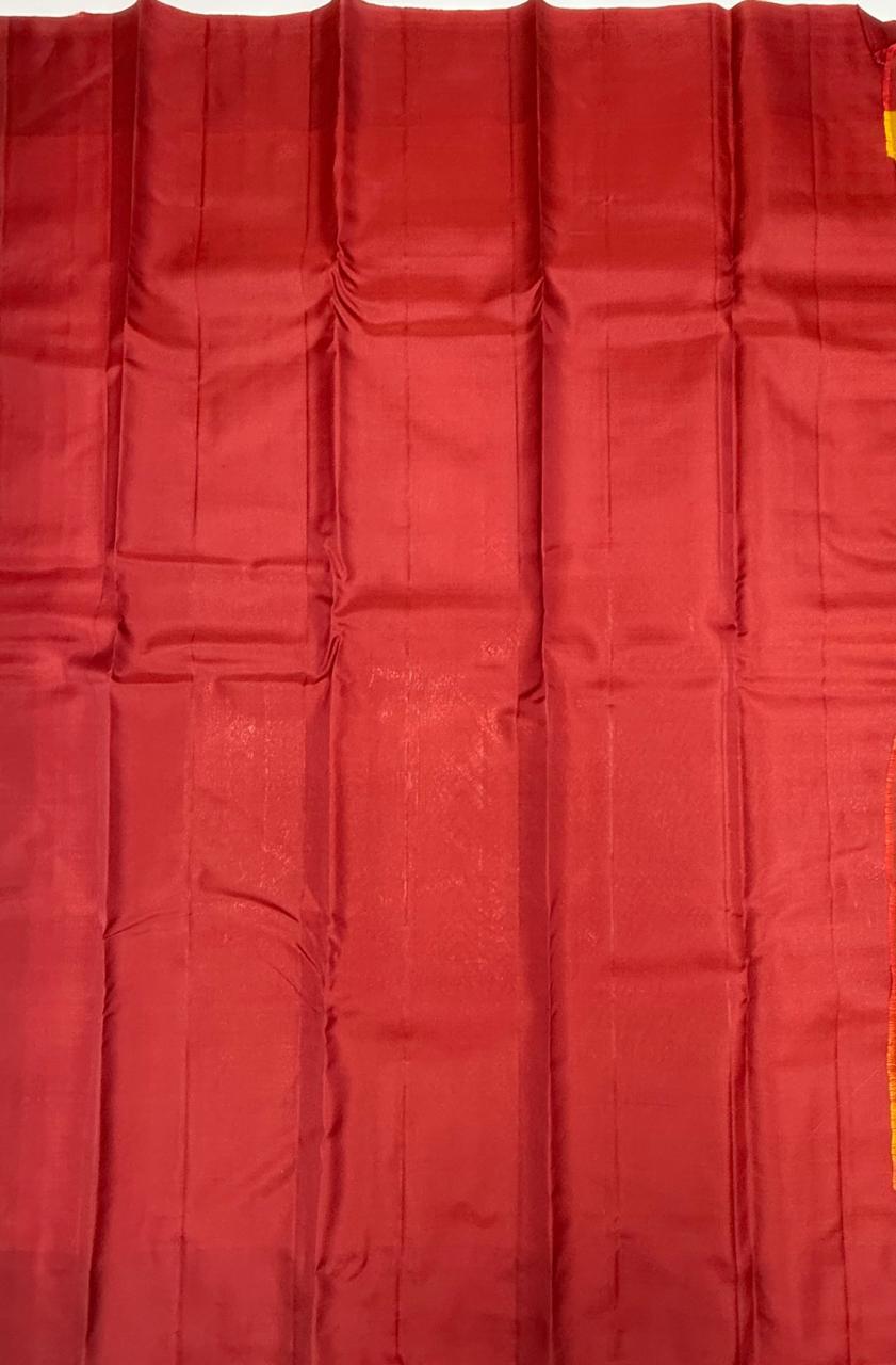 VSM89 - brown color body , maroon color pallu , blouse&nbsp;
