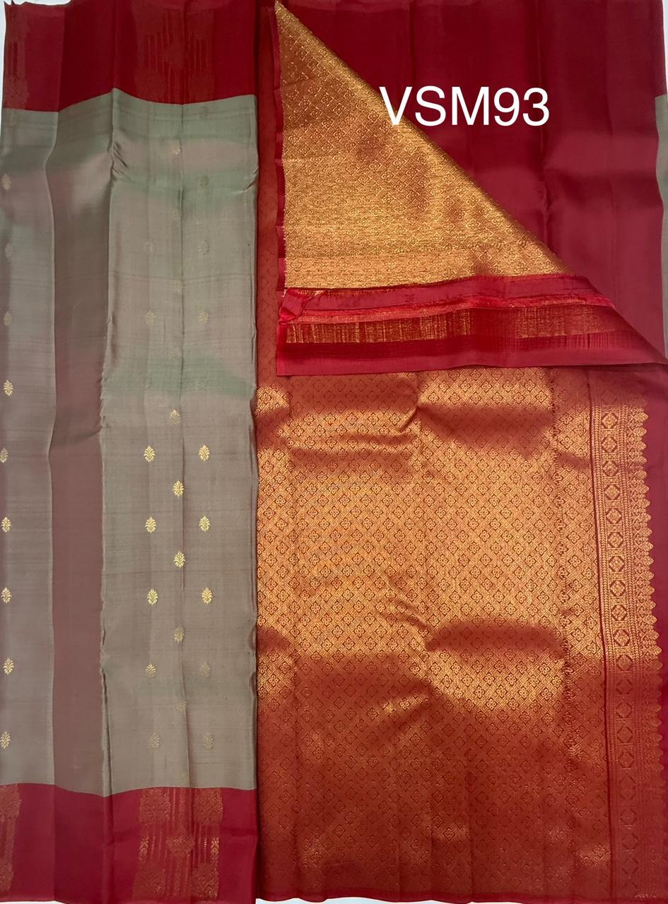 VSM93 - beige color body , maroon color pallu , blouse&nbsp;