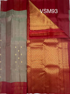 VSM93 - beige color body , maroon color pallu , blouse