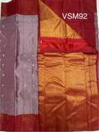 VSM92 - lavender color body , maroon color pallu , blouse