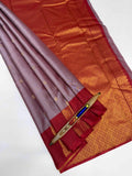 VSM92 - lavender color body , maroon color pallu , blouse&nbsp;