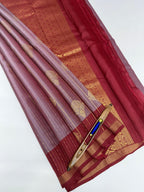 VSM113 - lavender color body , maroon color pallu , blouse.