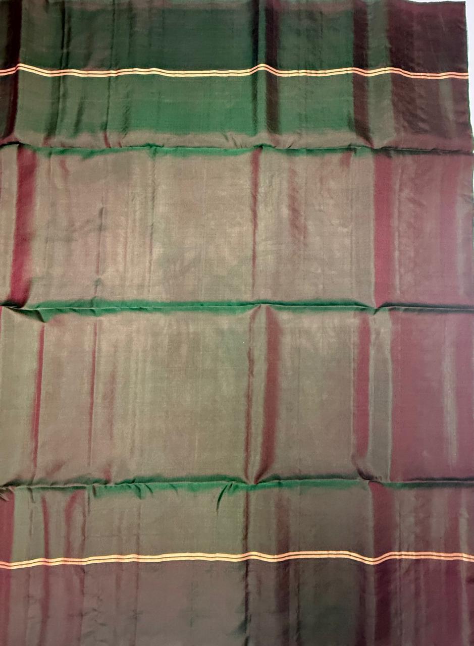 VSM149 - sandal with brown color body , bottle green color pallu , blouse