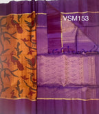 VSM153 - honey brown color body , violet color pallu , blouse&nbsp;