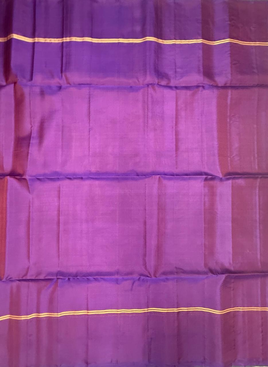 VSM153 - honey brown color body , violet color pallu , blouse&nbsp;