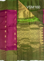 VSM160 - purple color body , green color pallu , blouse
