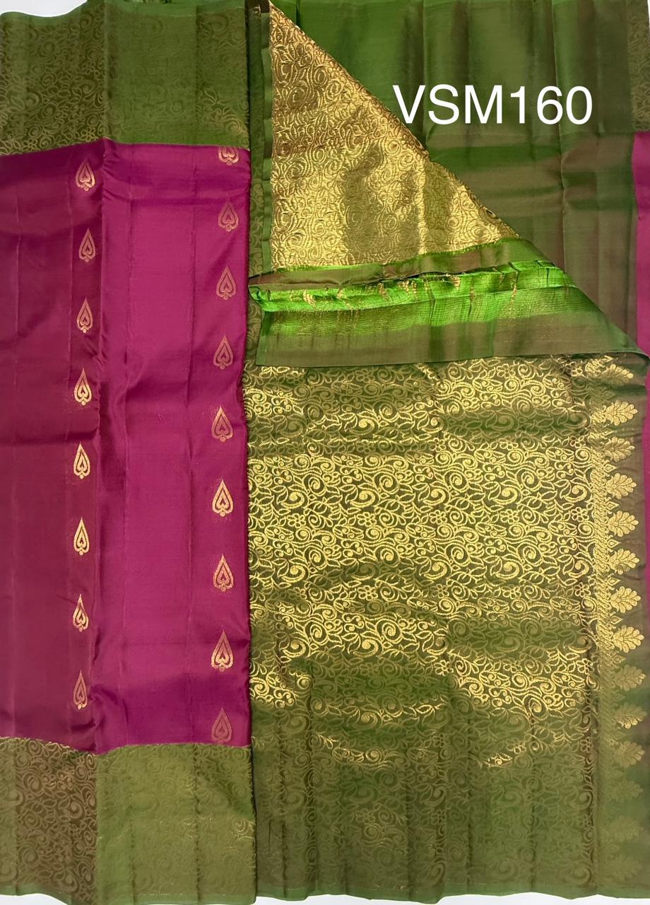 VSM160 - purple color body , green color pallu , blouse&nbsp;